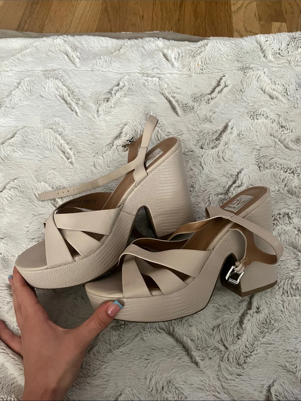 DV by Dolce Vita Neutral Taupe Platform Slingback Sandals